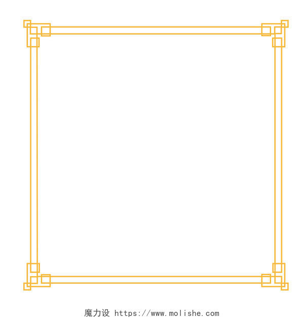 花纹边框中式边框中国风喜庆新年中式金色线框素材
